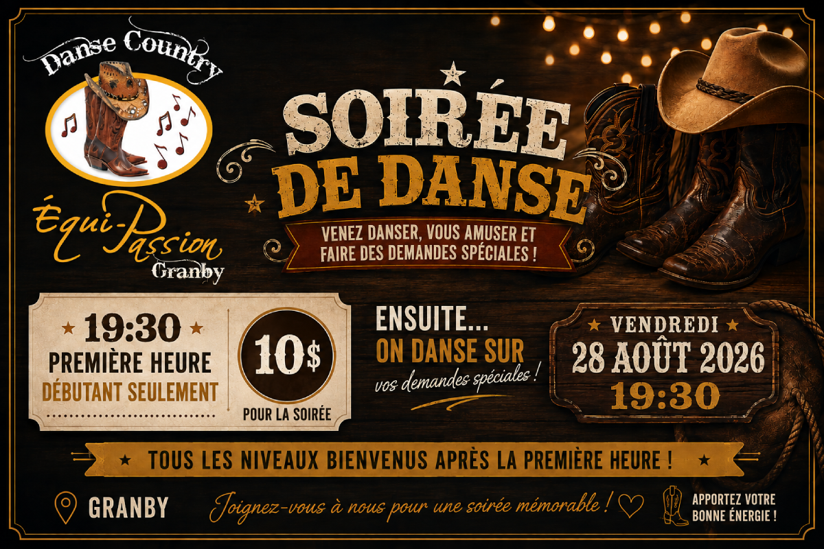 Soirée de danses Country à 10$