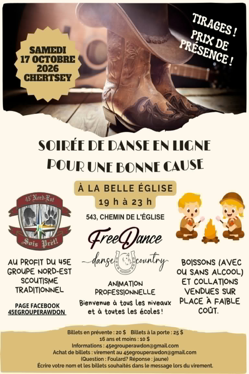 Danse au profit du 45e groupe Nord-Est - scoutisme traditionnel